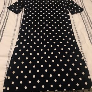 H&M Divided Navy Blue Polka Dot Mod Dress